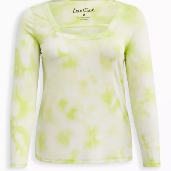 Torrid Lovesick -Top 00X 0X 1X 2X 3X 5X Tie Dye Long Sleeve Super Soft Tee Shirt - Picture 5 of 5
